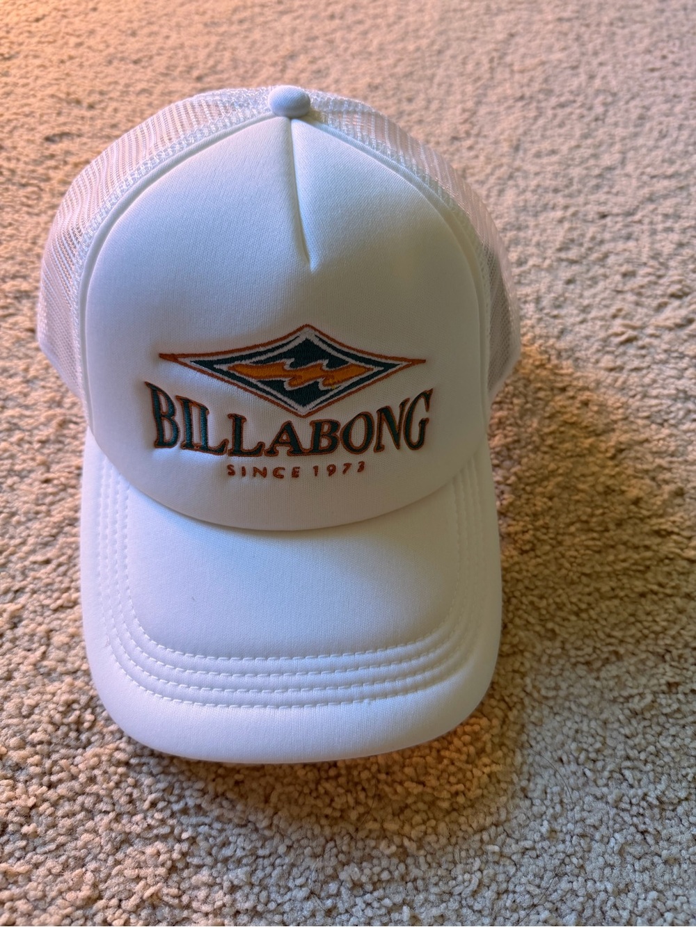 Billabong White Mesh Trucker Cap